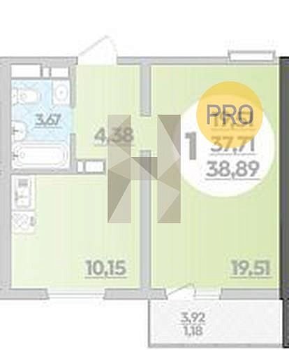 Продается 1-комн. квартира, 38.89 м², ЖК Предгорье Лаго-Наки, 
