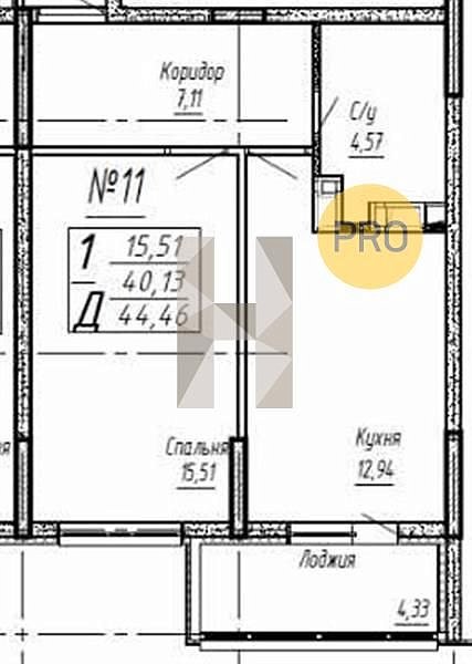 Продается 1-комн. квартира, 44.35 м², ЖК Спутник, 
