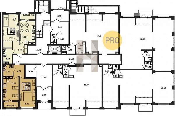 1-комн. квартира, 41.9 м², ЖК Суворов (№133262)