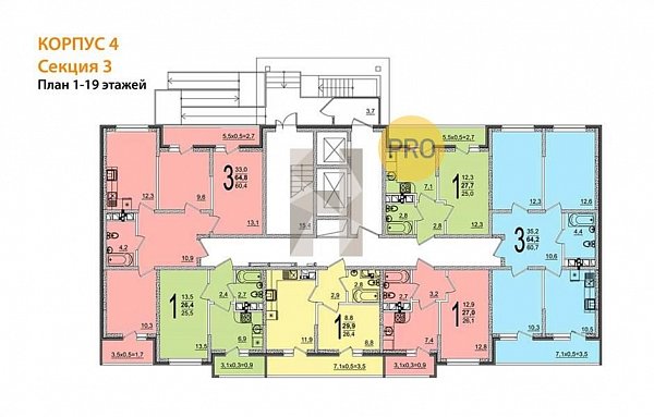 1-комн. квартира, 27 м², ЖК Грани (№132049)