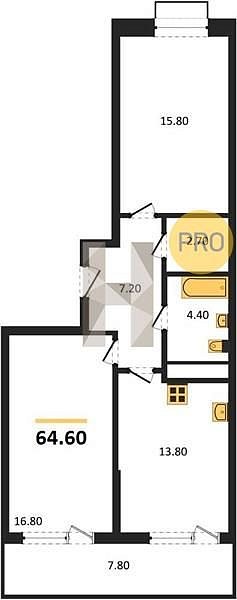 Продается 2-комн. квартира, 64.6 м², ЖК Мегасити, 