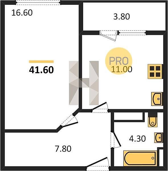 Продается 1-комн. квартира, 41.6 м², ЖК Все Свои, 