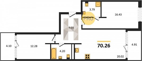 Продается 2-комн. квартира, 70.26 м², ЖК Патрики, 