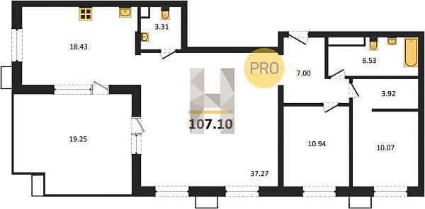 Продается 3-комн. квартира, 107.1 м², ЖК Римские каникулы, 