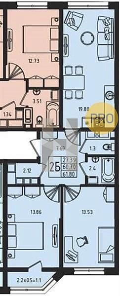 Продается 2-комн. квартира, 61.8 м², ЖК Мега Победа, 