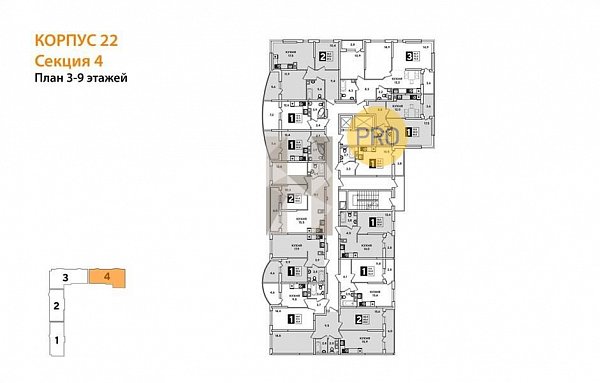 2-комн. квартира, 63.65 м², ЖК Самолет-4 (№132064)