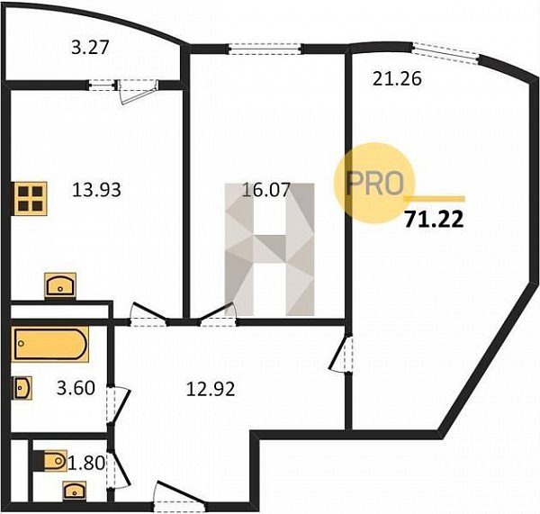 Продается 2-комн. квартира, 71.22 м², ЖК Радонеж, 