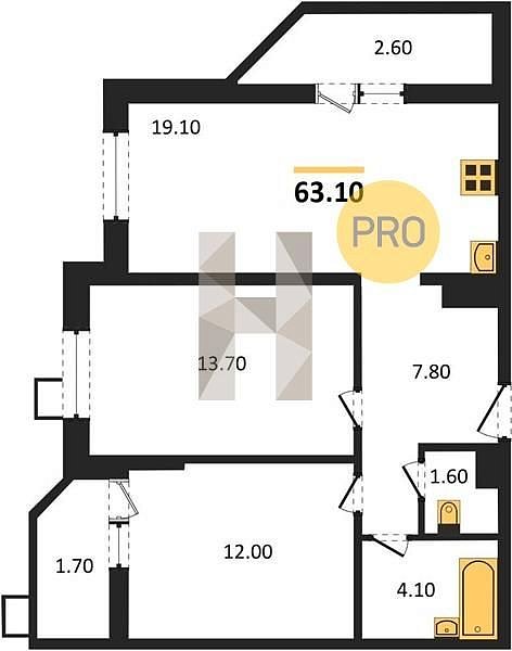 Продается 2-комн. квартира, 63.1 м², ЖК СказкаГрад, 
