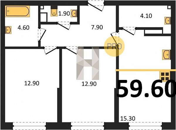 Продается 2-комн. квартира, 59.6 м², ЖК Догма Парк, 