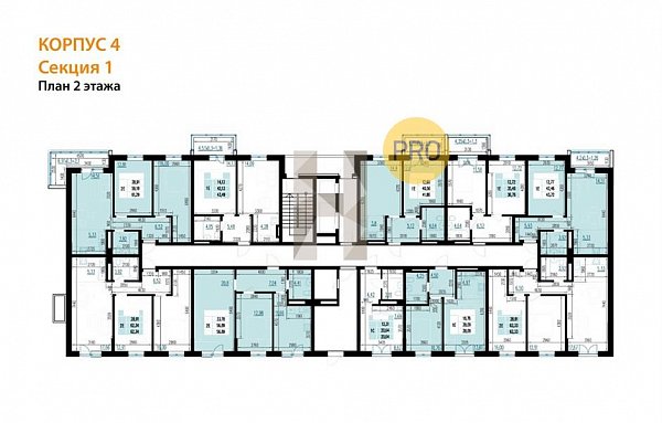 1-комн. квартира, 41.86 м², ЖК Вектор-2 (№132627)