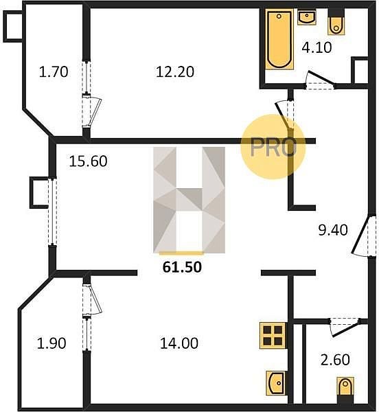 Продается 1-комн. квартира, 61.5 м², ЖК СказкаГрад, 