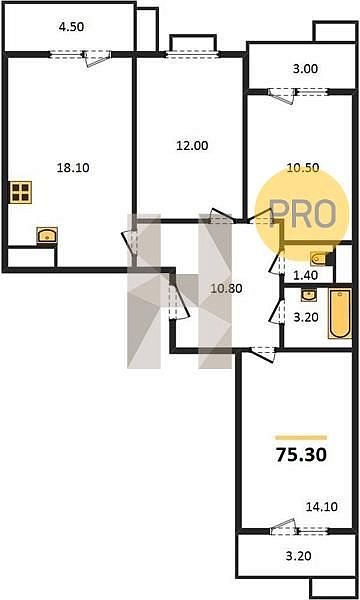 Продается 3-комн. квартира, 75.3 м², ЖК Южане, 