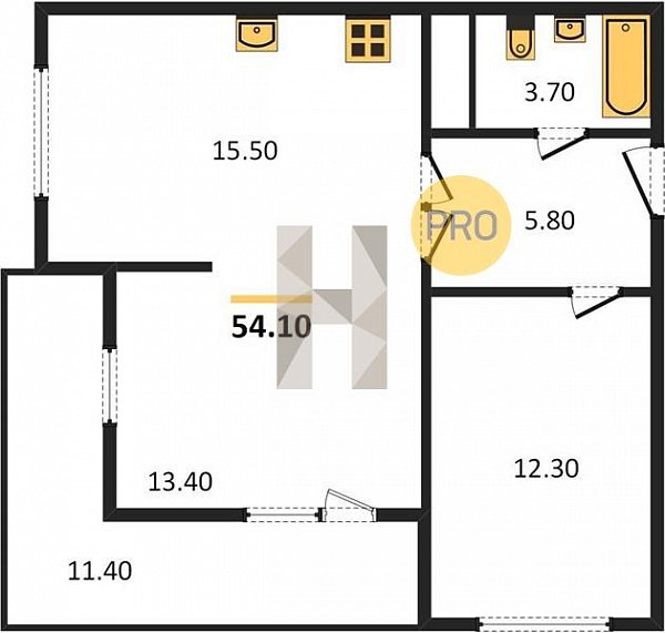 Продается 1-комн. квартира, 54.1 м², ЖК Грани, 