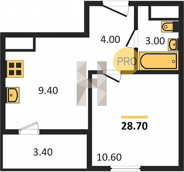 Продается 1-комн. квартира, 28.7 м², ЖК Грани, 