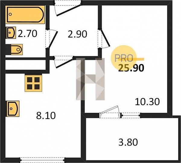 Продается 1-комн. квартира, 25.9 м², ЖК Грани, 