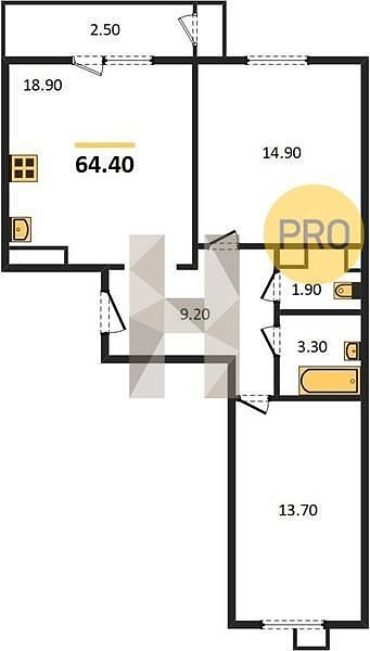 Продается 2-комн. квартира, 64.4 м², ЖК Стрижи, 
