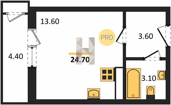 Продается Студия, 24.7 м², ЖК Рекорд-2,