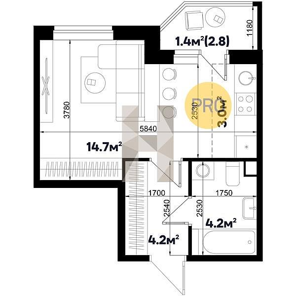 Продается Студия, 27.5 м², ЖК Спортивная деревня-2,