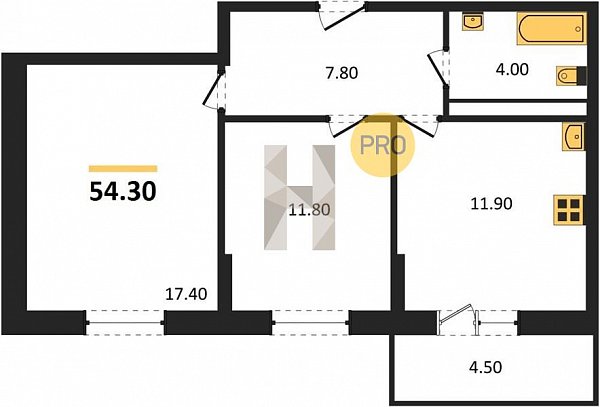 Продается 2-комн. квартира, 54.3 м², ЖК Nova Vita, 