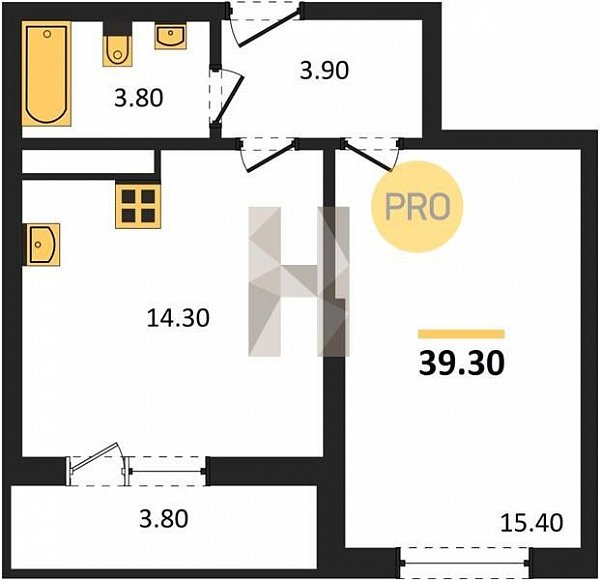 Продается 1-комн. квартира, 39.3 м², ЖК Сармат, 