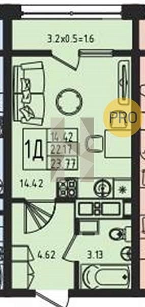 Продается Студия, 23.77 м², ЖК Мега Победа,