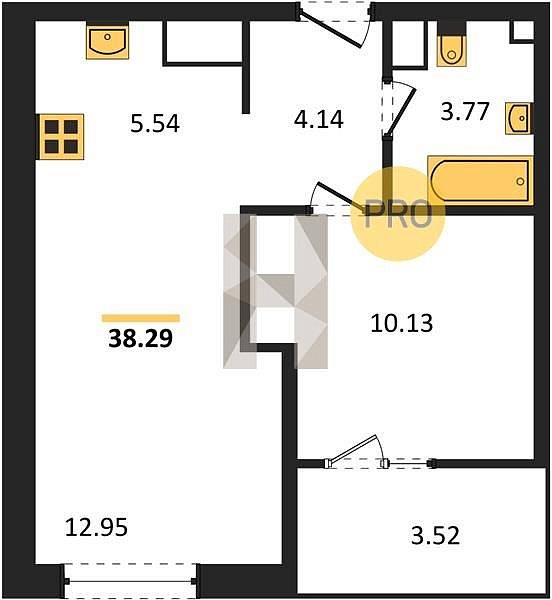 Продается 1-комн. квартира, 37.85 м², ЖК Патрики, 