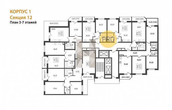 3-комн. квартира, 90.91 м², ЖК URAL (№132290)