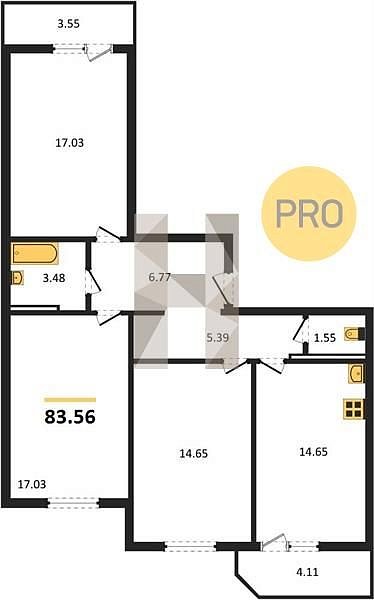 Продается 3-комн. квартира, 83.56 м², ЖК Восточно-Кругликовский, 