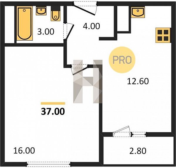 Продается 1-комн. квартира, 37 м², ЖК Грани, 