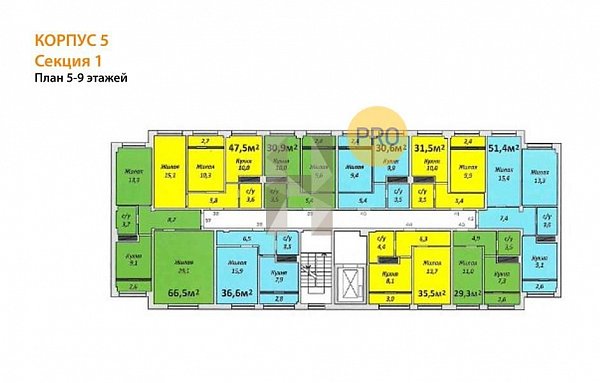 1-комн. квартира, 36 м², ЖК Европейский (№132952)