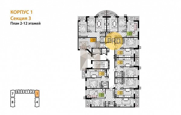 3-комн. квартира, 79.49 м², ЖК Дружба (№133821)