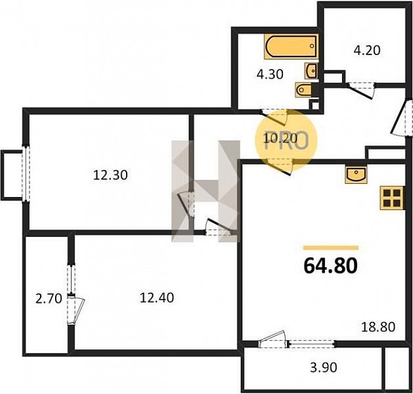 Продается 2-комн. квартира, 64.8 м², ЖК Южане, 