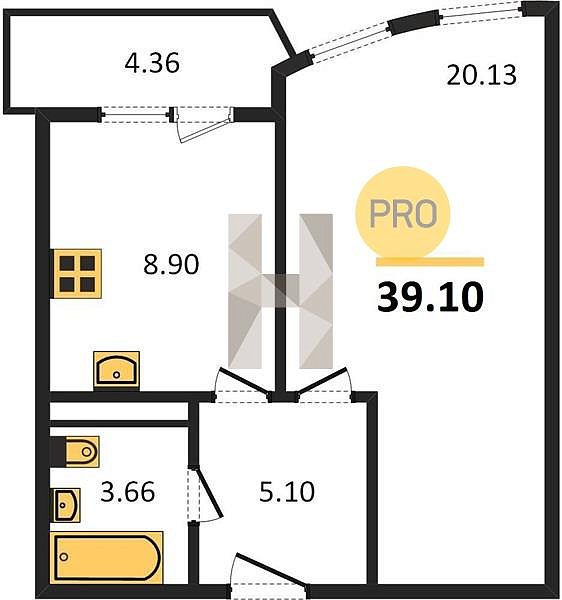 Продается 1-комн. квартира, 39.1 м², ЖК Режиссёр, 