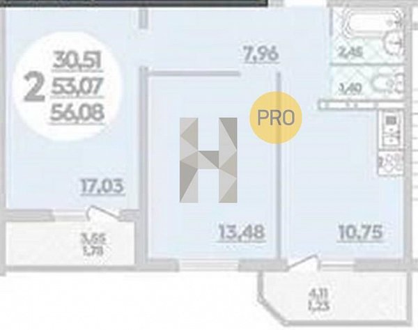 Продается 2-комн. квартира, 56.08 м², ЖК Восточно-Кругликовский, 