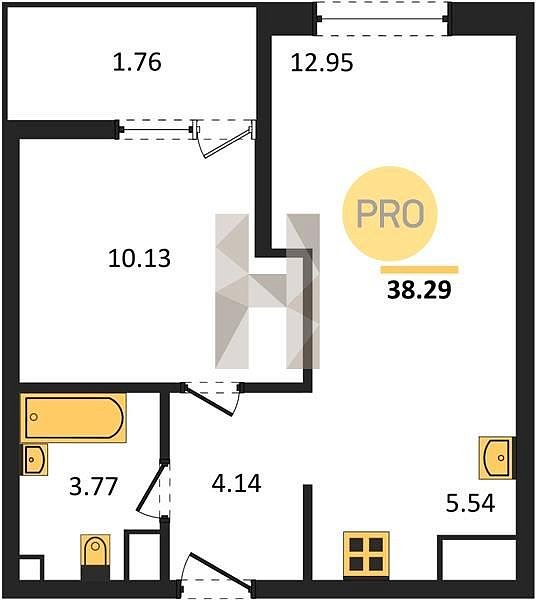 Продается 1-комн. квартира, 38.29 м², ЖК Патрики, 