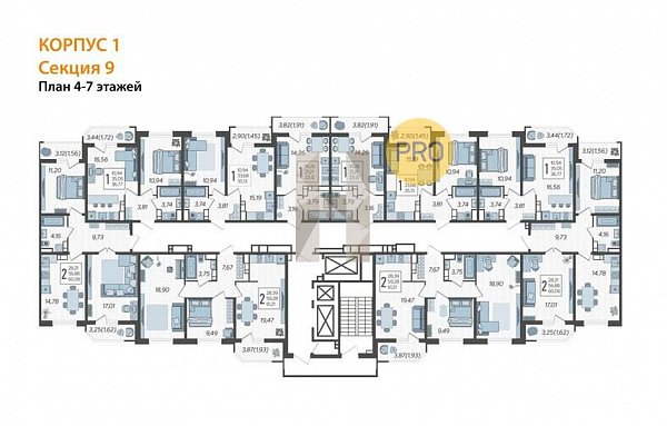 2-комн. квартира, 60.06 м², ЖК URAL (№132301)