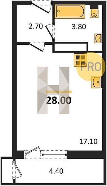 Продается Студия, 28 м², ЖК Рекорд-2, 