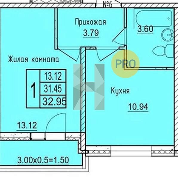 Продается 1-комн. квартира, 32.95 м², ЖК Друг-2, 