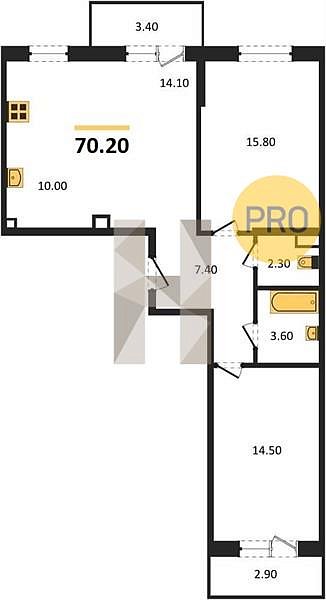 Продается 2-комн. квартира, 70.2 м², ЖК Nova Vita, 