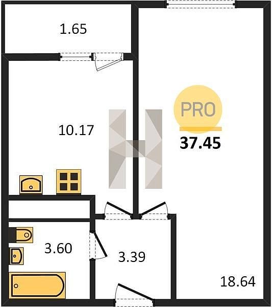 Продается 1-комн. квартира, 37.45 м², ЖК Славянка, 