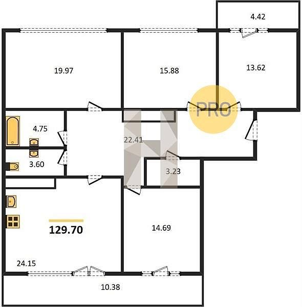 Продается 4-комн. квартира, 129.7 м², ЖК Сердце, 