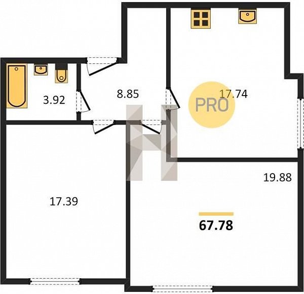 Продается 2-комн. квартира, 67.78 м², ЖК Гарантия в Немецкой Деревне, 