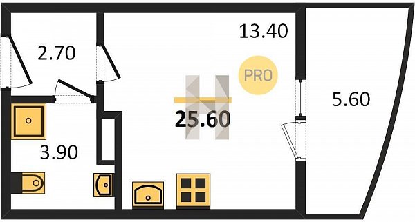 Продается Студия, 25.6 м², ЖК Самолет-5,