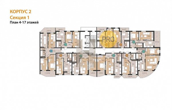 2-комн. квартира, 63.6 м², ЖК Россинский Парк (№132006)
