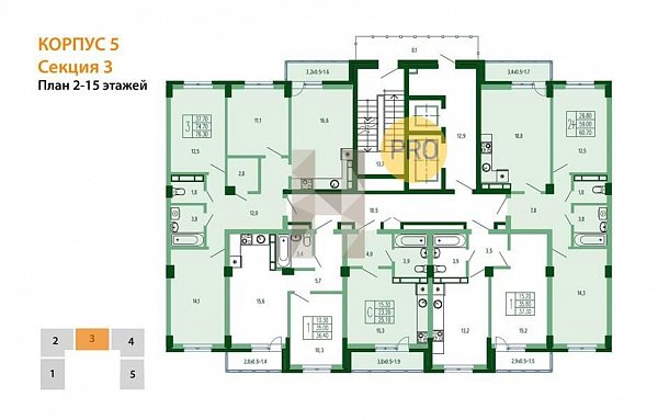 Студия, 25.1 м², ЖК Екатерининский Парк (№132972)