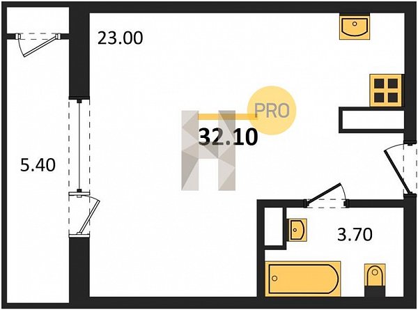 Продается Студия, 32.1 м², ЖК Рекорд-2,