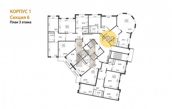 3-комн. квартира, 118.3 м², ЖК AVrorA (№132346)