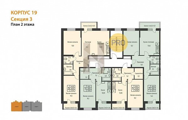 1-комн. квартира, 40.4 м², ЖК Nova Vita (№133556)