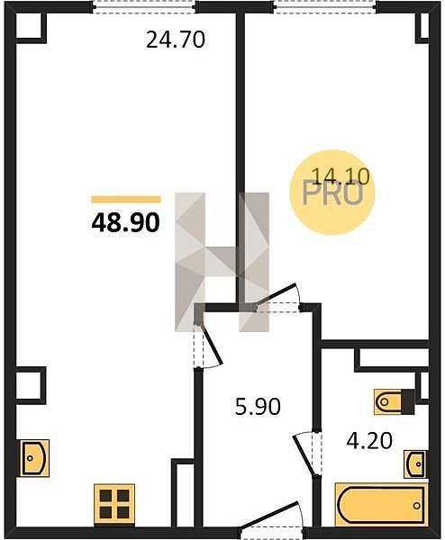 Продается 1-комн. квартира, 48.8 м², ЖК The Grand Palace, 