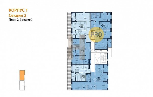 2-комн. квартира, 65.26 м², ЖК Белые Росы (№132771)